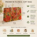 Autumn Floral Paper Gift Bag — 28 × 20 × 10 cm — 1 Pc