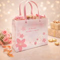 Blossom Print PVC Gift Bag — Medium, 13 × 10 × 4 inches — 1 Pc