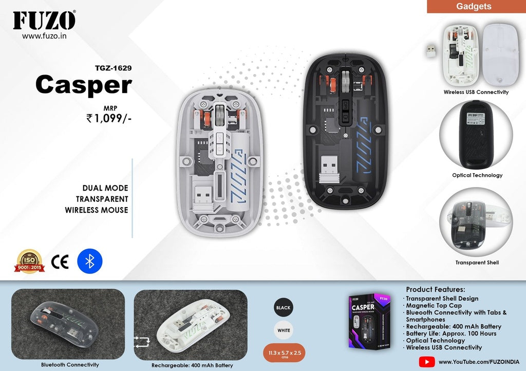 Casper - Dual Mode Transparent Wireless Mouse