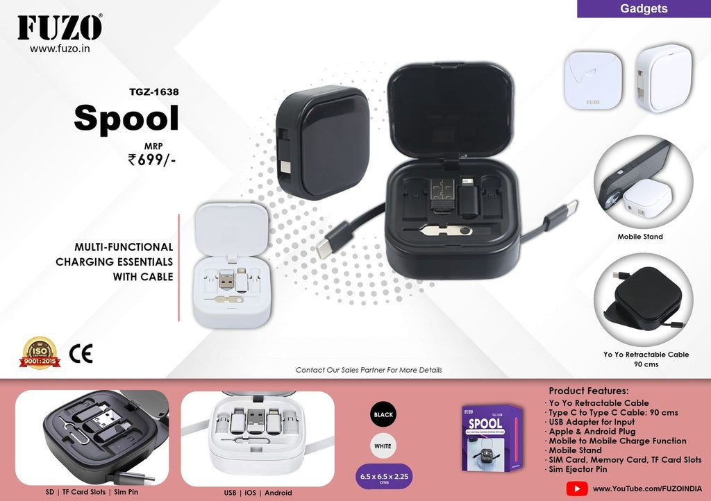 Spool - Multi-Functional Charging Essentials with Cable