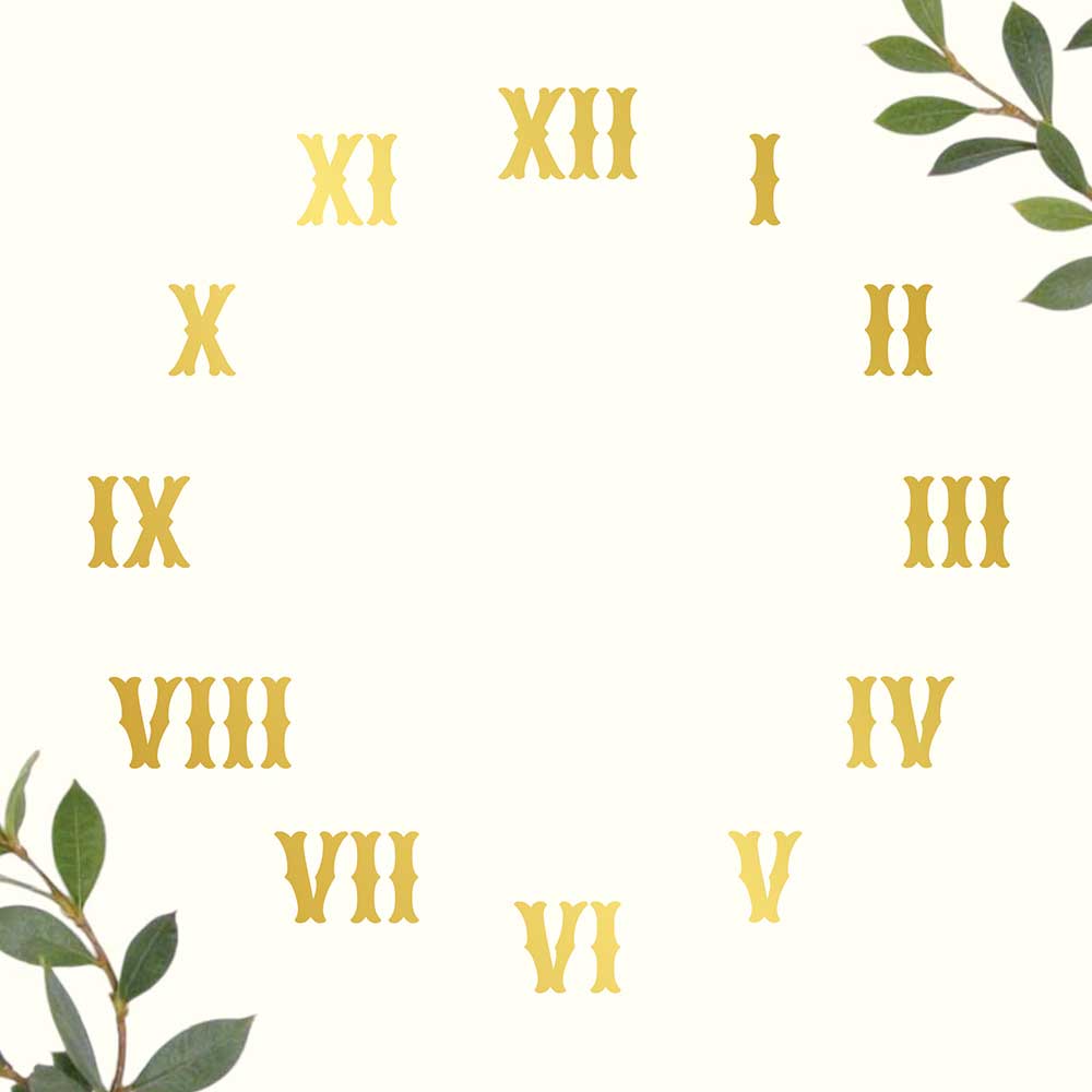 Golden Acrylic Cutting Roman Numbers for Resin Art Clock