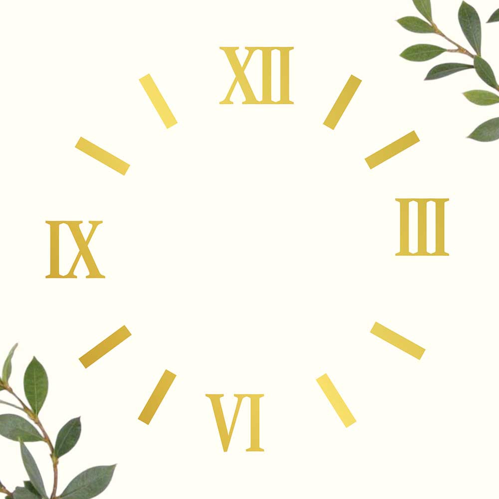 Golden Acrylic Cutting Roman Numbers for Resin Art Clock