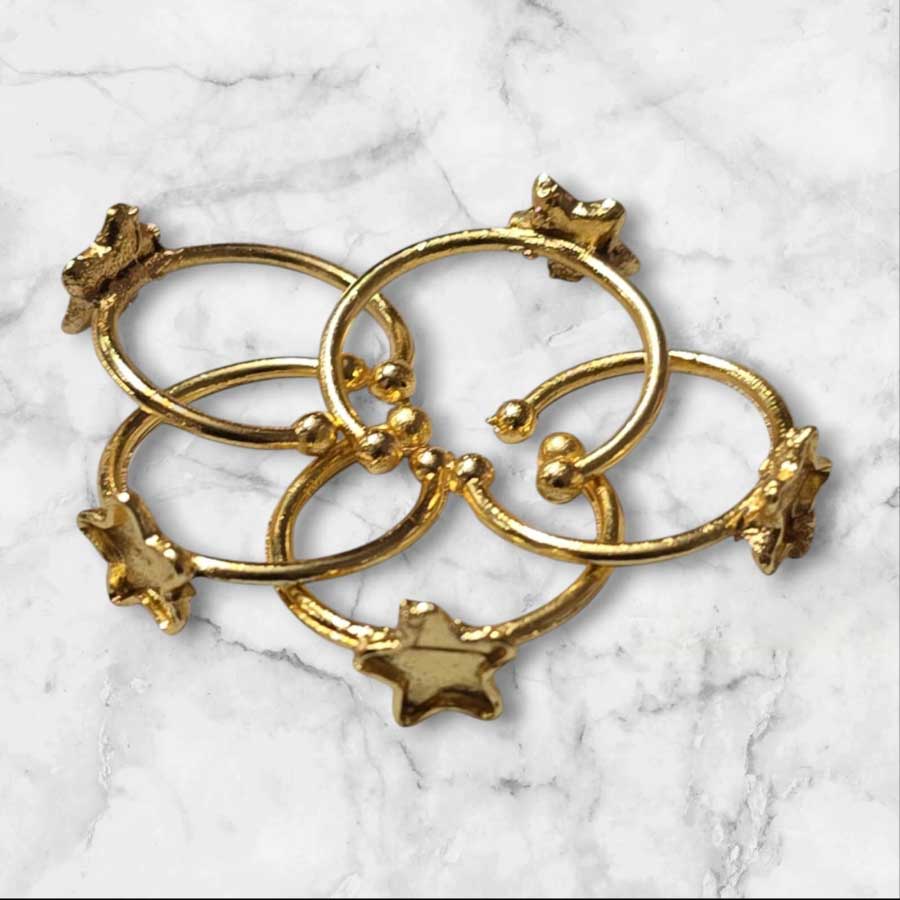 Ring Base Star Pointed Golden 5pc for Resin Art (TR132) 2