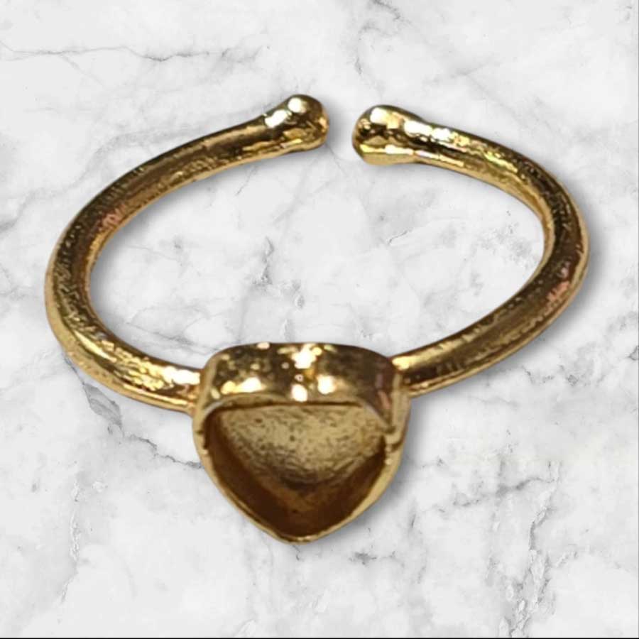 Ring Base Heart Pointed Golden 5pc for Resin Art (TR135) 3
