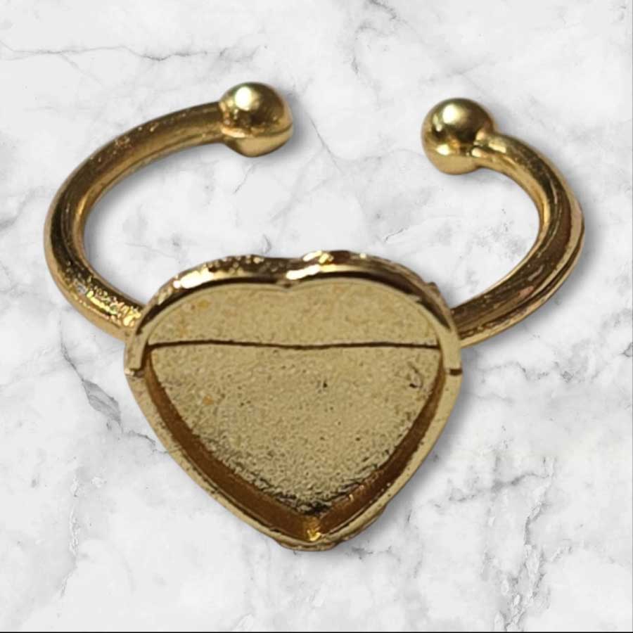 Ring Base Heart Pointed Golden 5pc for Resin Art (TR136) 3