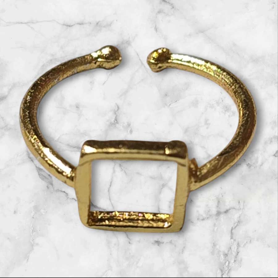 Ring Base Square Pointed Golden 5pc for Resin Art (TR141) 3