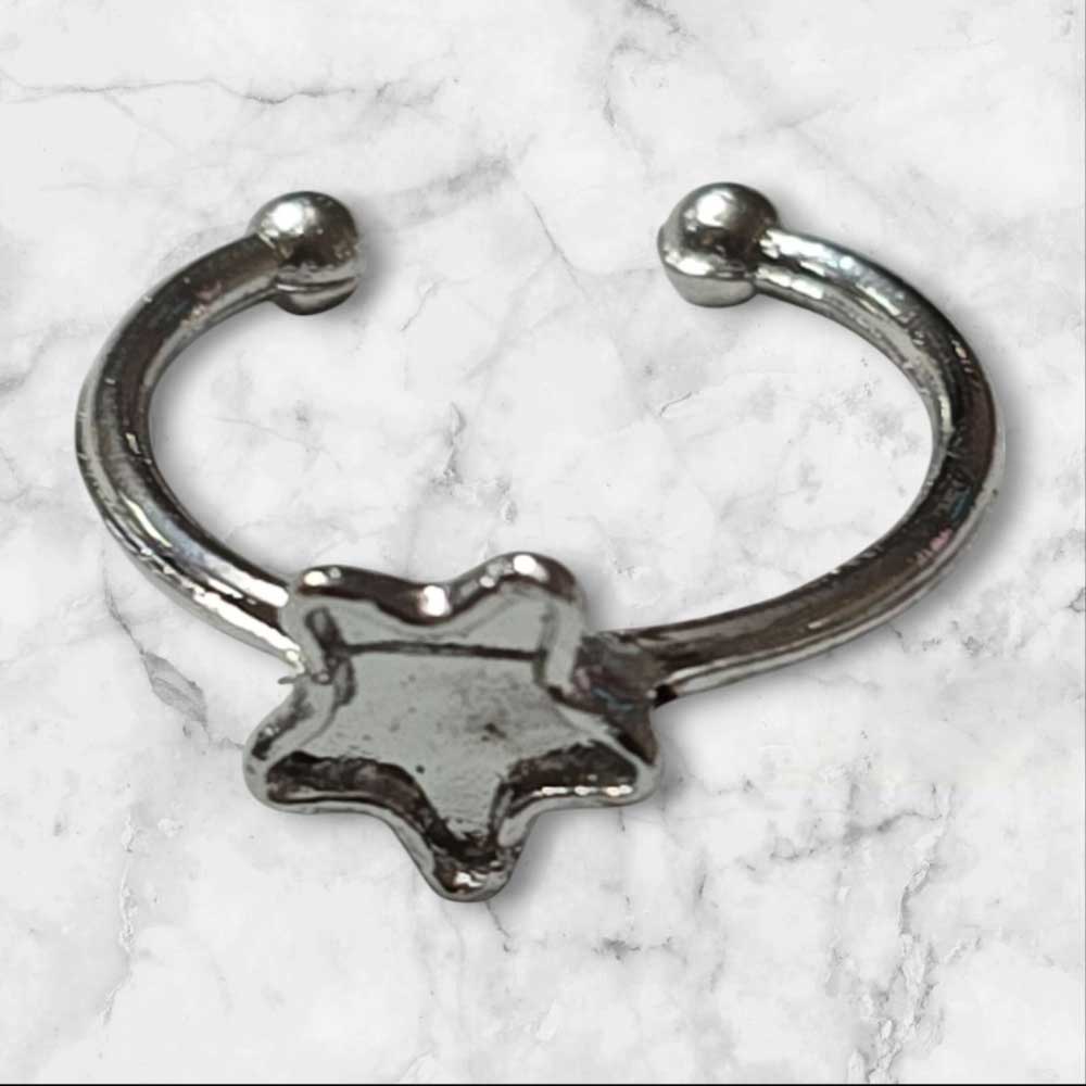 Ring Base Star Pointed Silver 5pc for Resin Art (TR146) 3