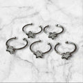 Ring Base Star Pointed Silver 5pc for Resin Art (TR146)