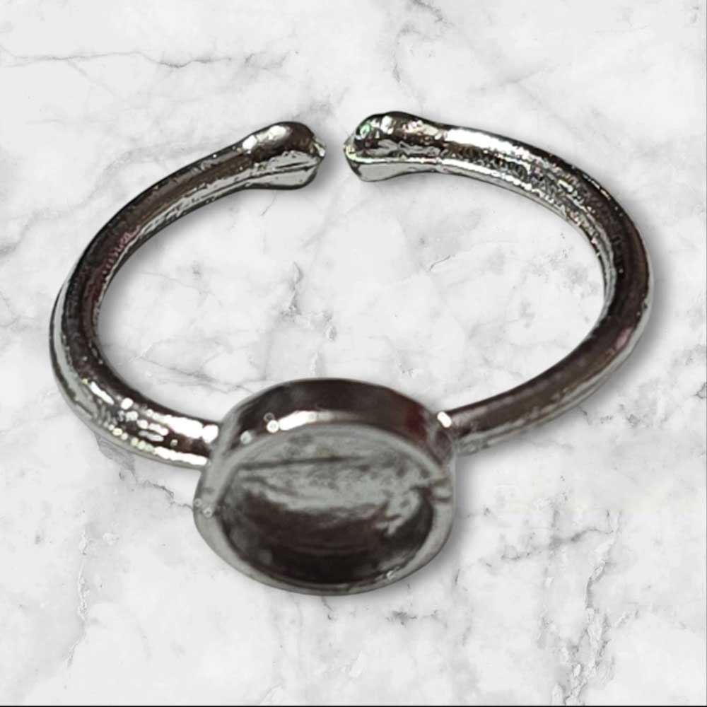 Ring Base Deep Round Pointed Silver 5pc for Resin Art (TR148) 3