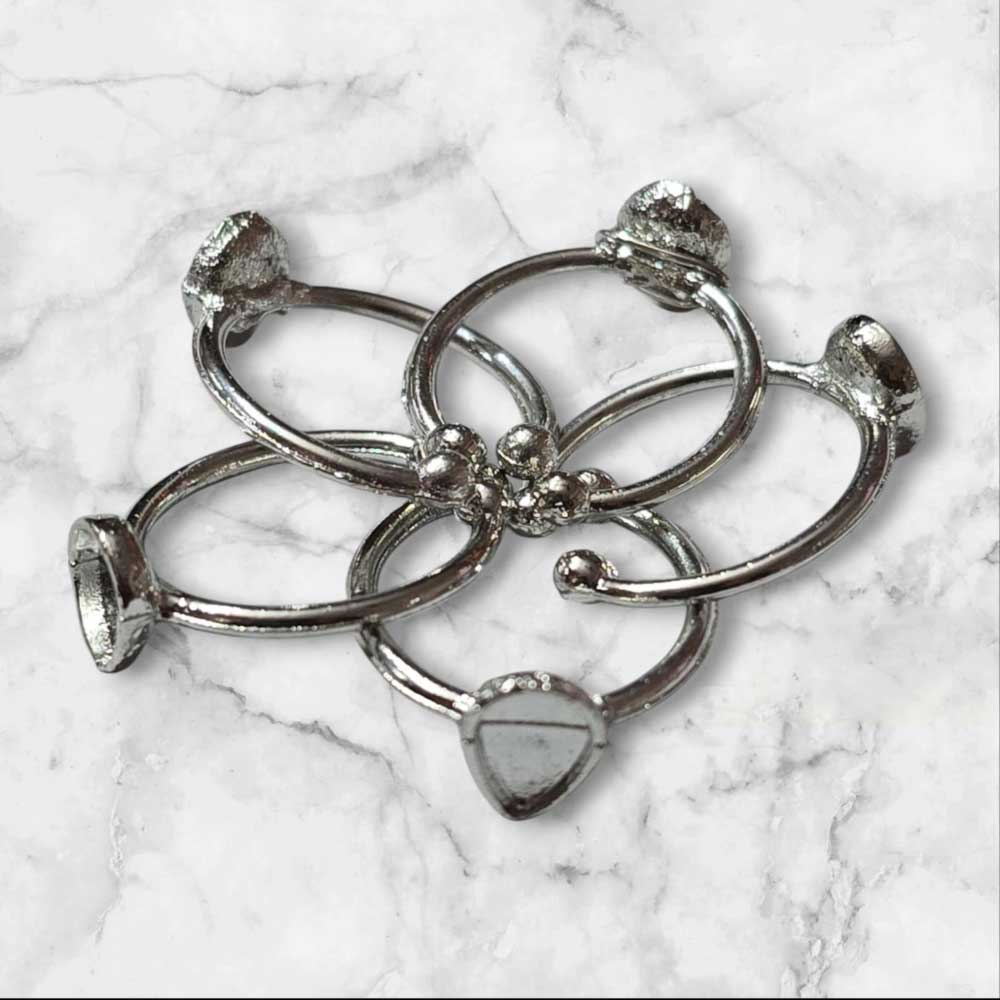 Ring Base Pointed Silver 5pc for Resin Art (TR150) 2