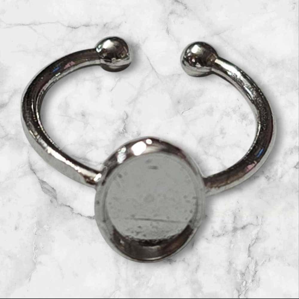 Ring Base Oval Pointed Silver 5pc for Resin Art (TR152) 3