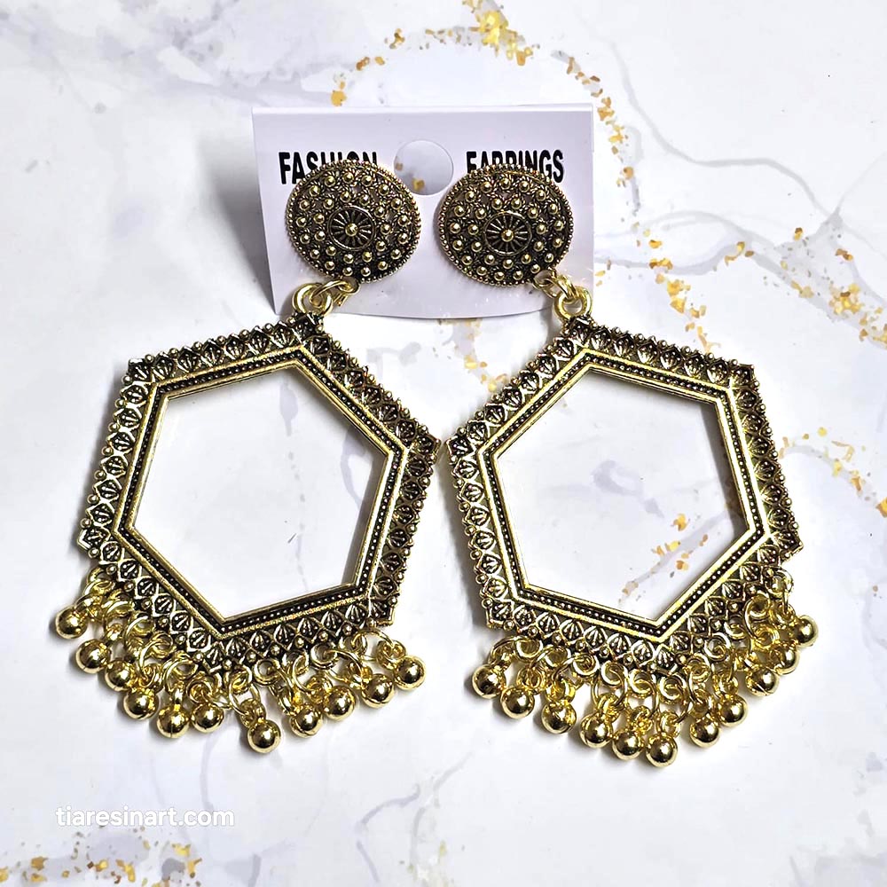 Jhumka Earring Bezels Golden For Resin Art (212) 2