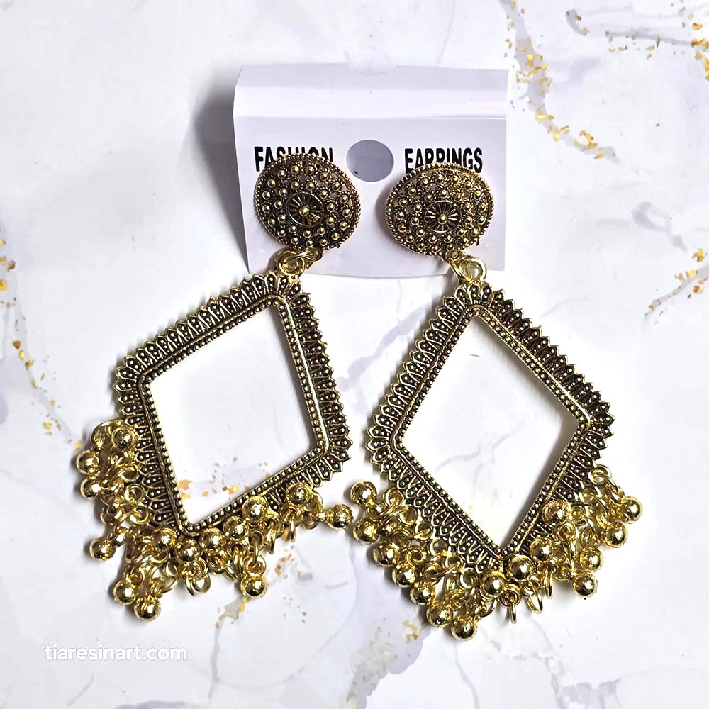 Jhumka Earring Bezels Golden For Resin Art (213) 2