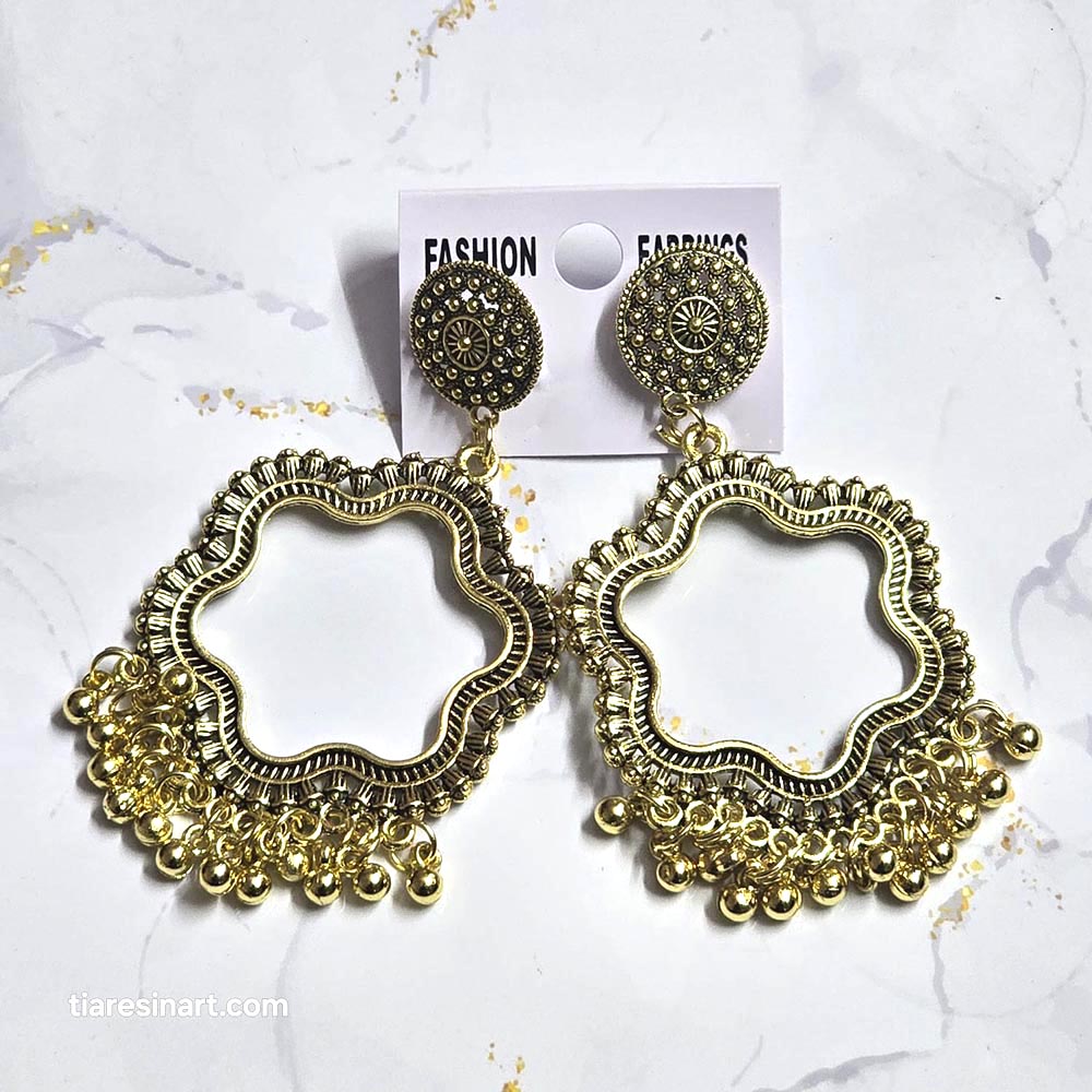 Jhumka Earring Bezels Golden For Resin Art (215) 2