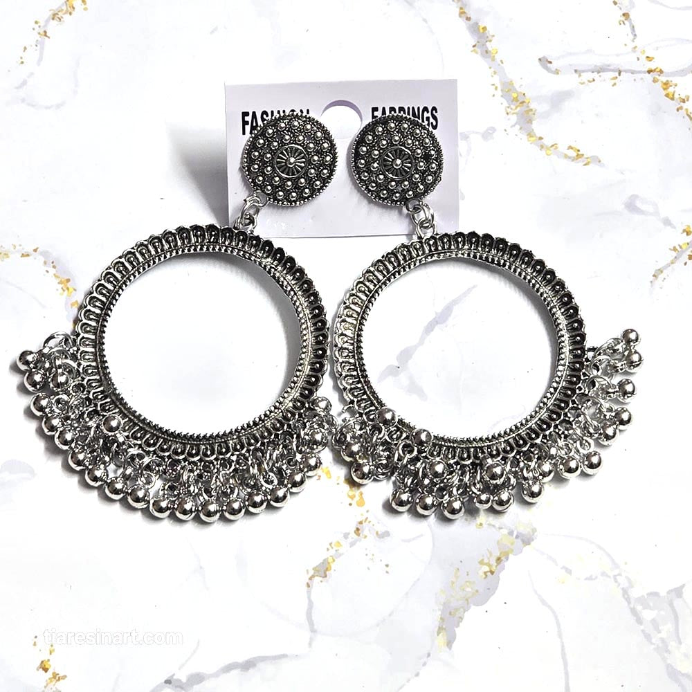 Jhumka Earring Bezels Silver For Resin Art (232) 2