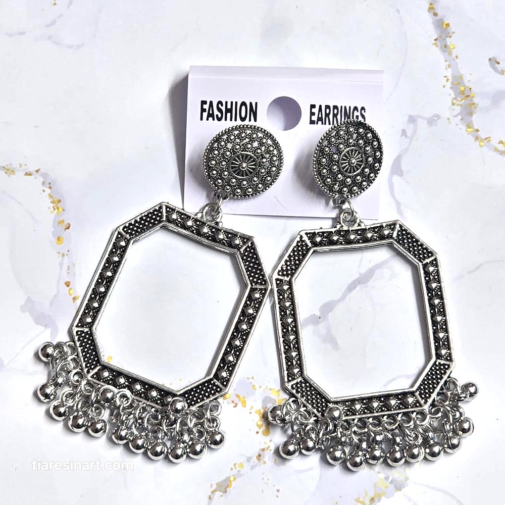 Jhumka Earring Bezels Silver For Resin Art (233) 2