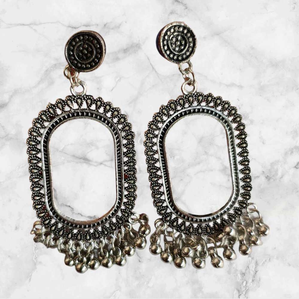 Jhumka Earring Bezels Silver For Resin Art (237)