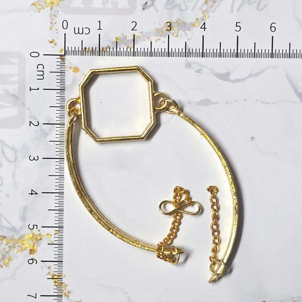 Bracelet Octagon Base with Chain 5pc (TR341)