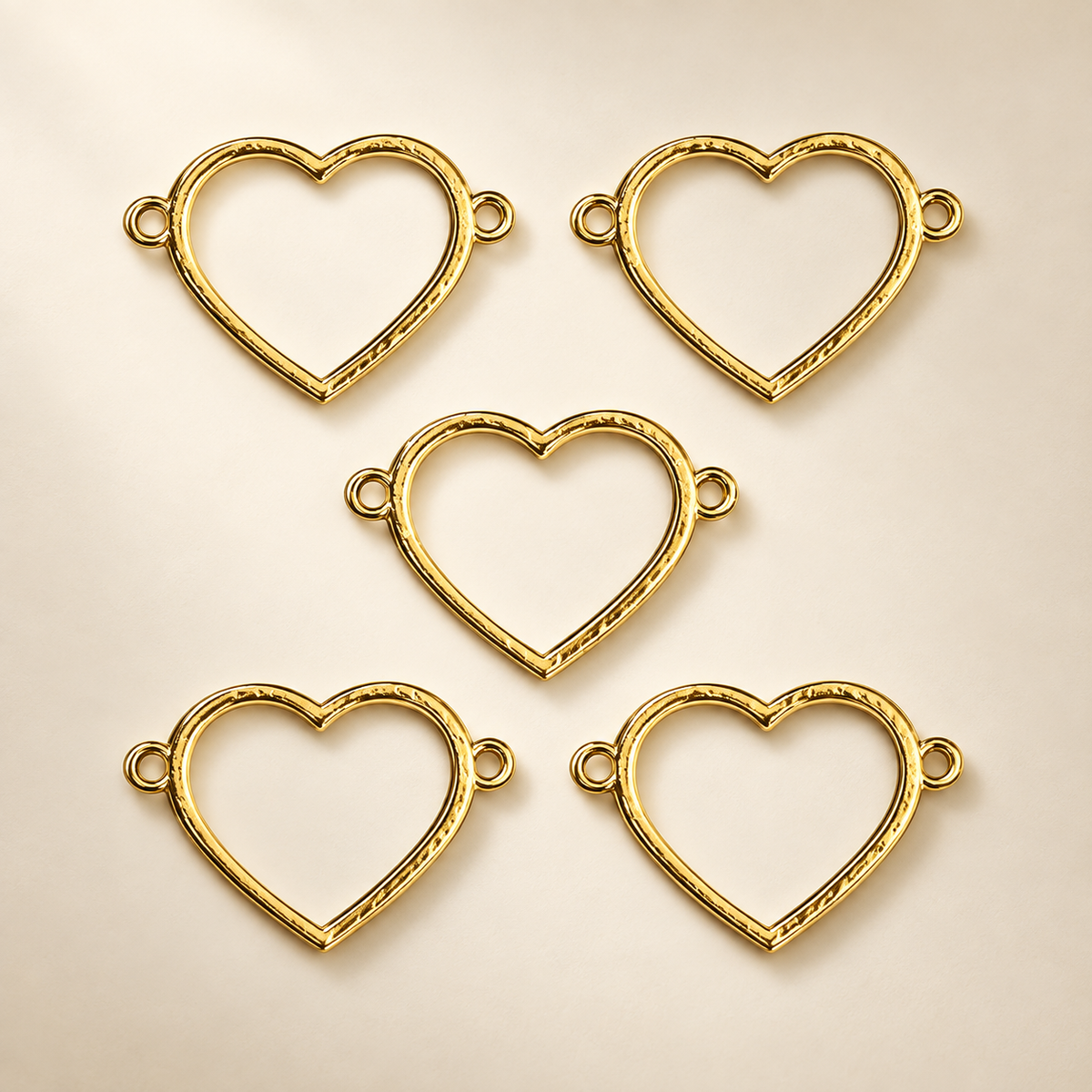 Golden Heart Connector Bezel Frames Pack of 5 - Premium Product Image - TR358