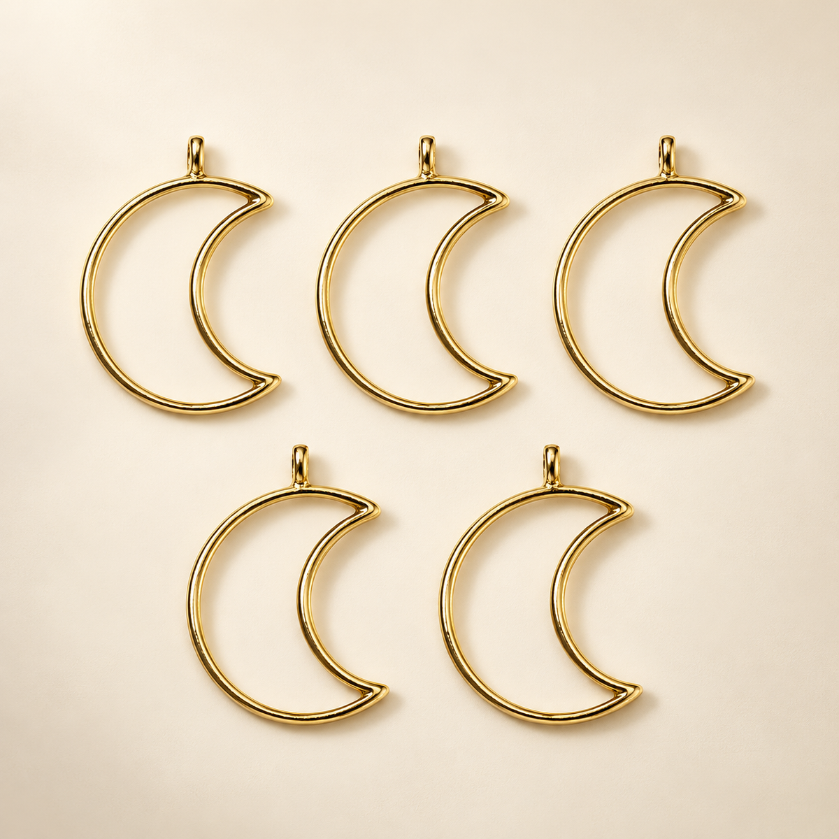 Golden Crescent Moon Bezel Frames Pack of 5 - Premium Product Image - TR362