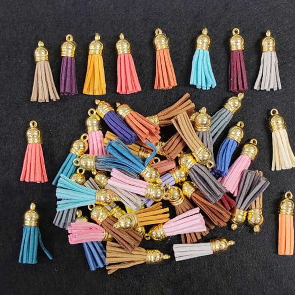 TASSLE Leather Mix Color Golden cap 5pc