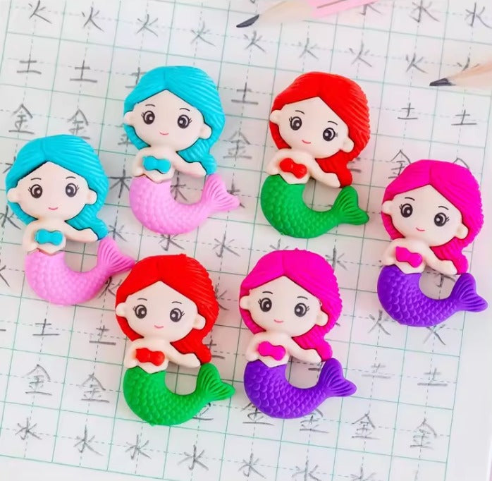 3D Mermaid Eraser (Pack Of 3)