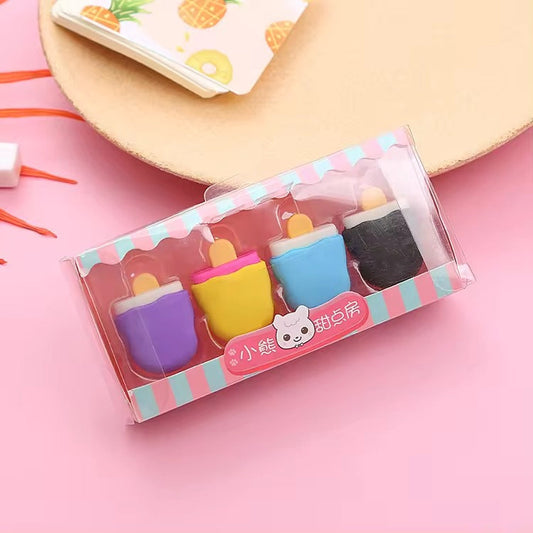 3D Ice Cream Eraser (Pack Of 4)