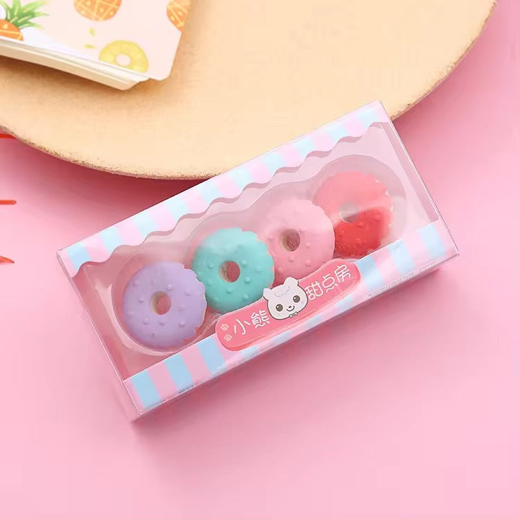 3D Donut Eraser (Pack Of 4)