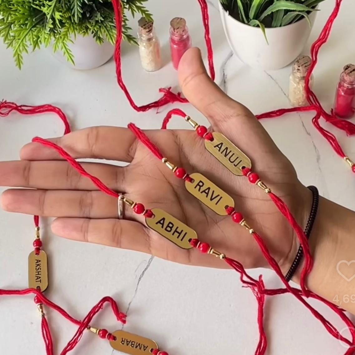 Personalised Name Rakhi with Roli Chawal –  by The Case Flick