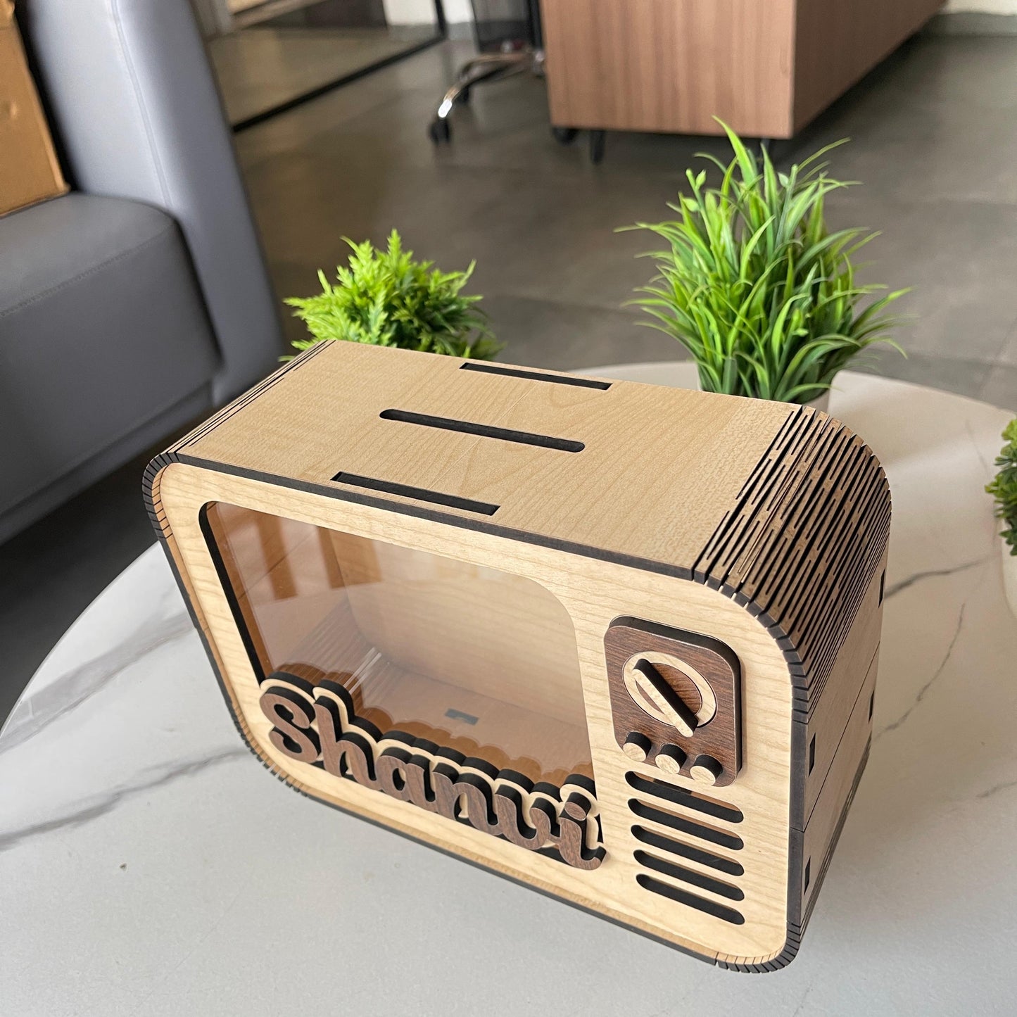 Vintage-Style "Radio" Piggy Bank - Custom Name Edition