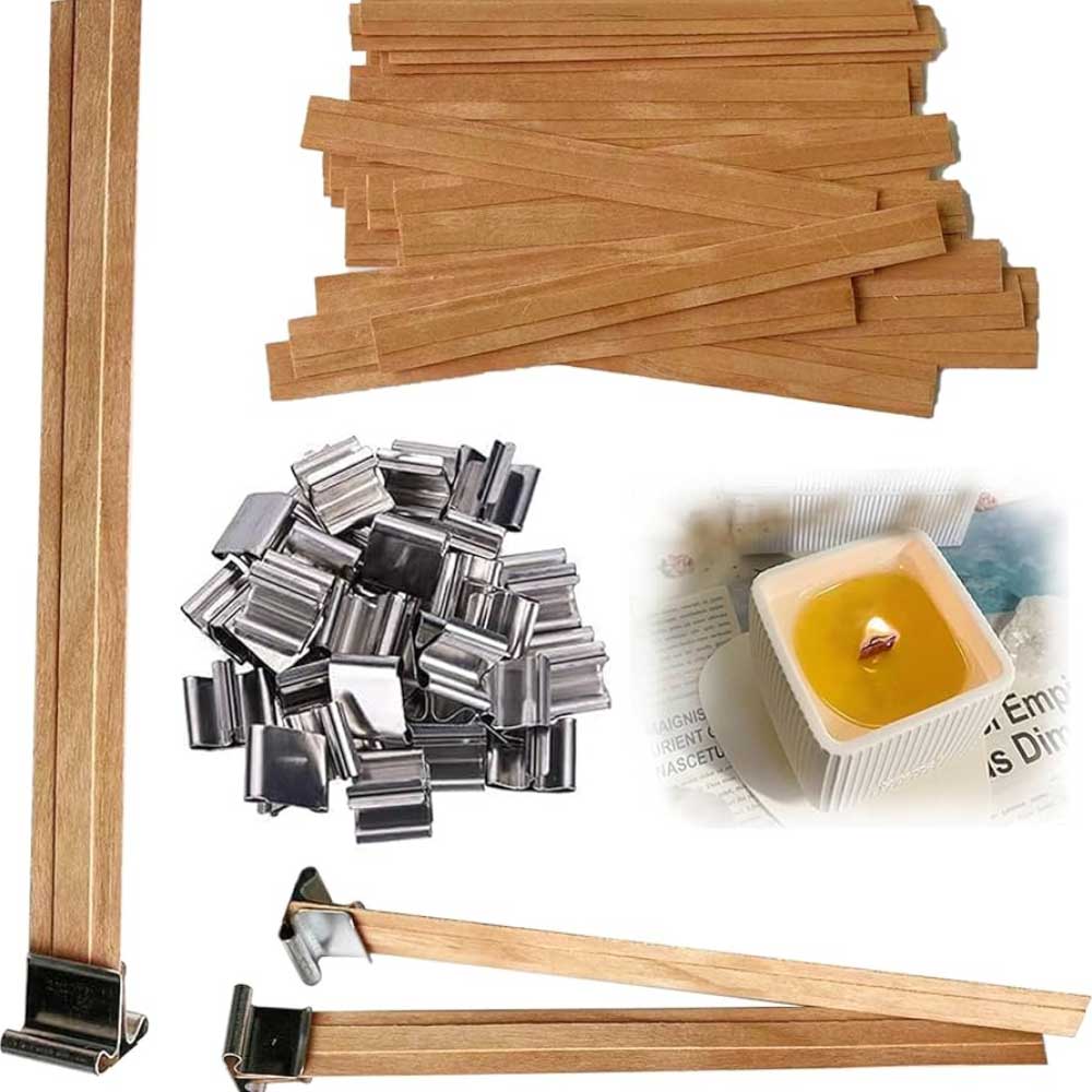 Wooden Double Layer Wick for Candles (10pc)