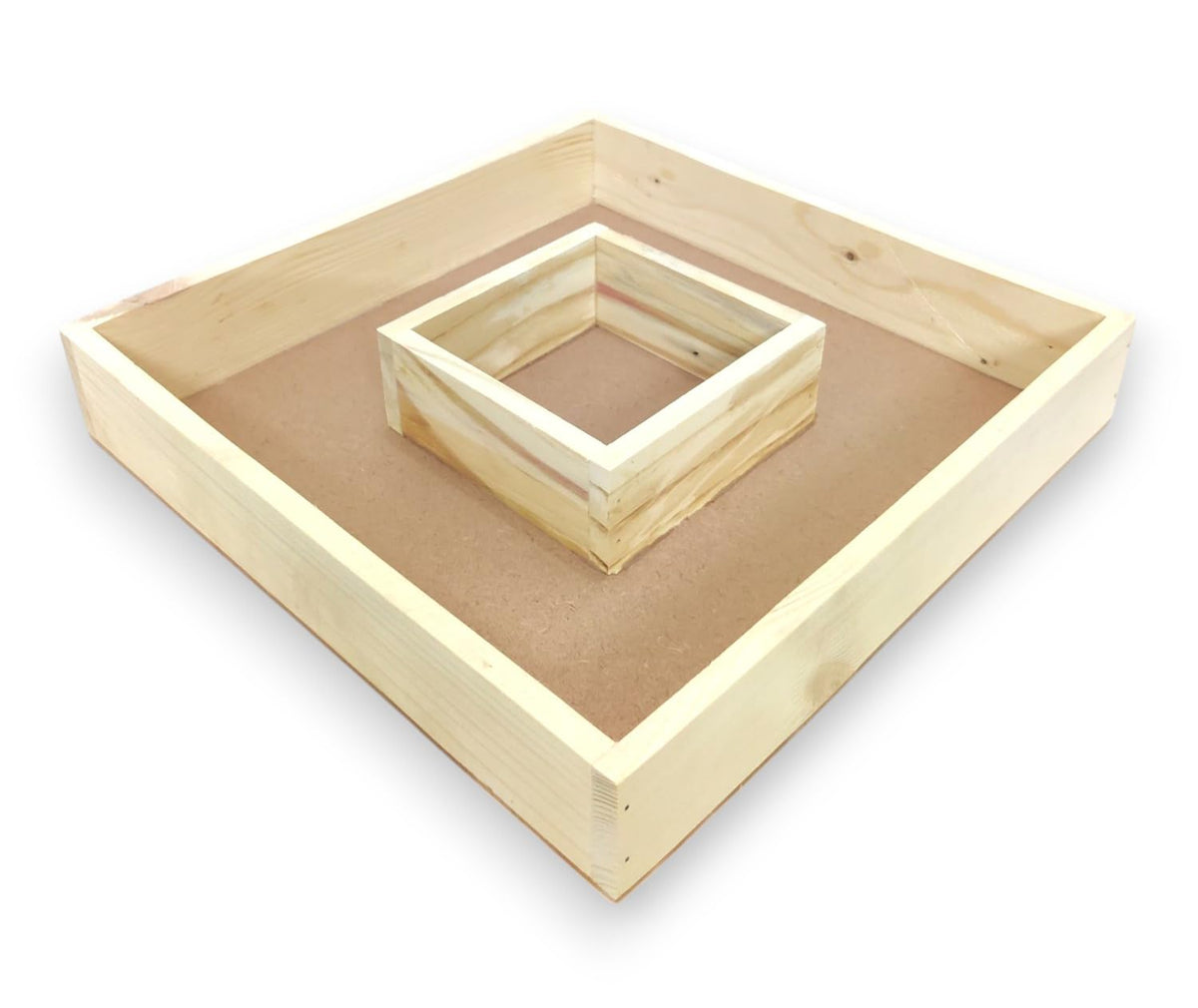 Wooden Double Tray 12x12x1.5Inch for Resin Art 2