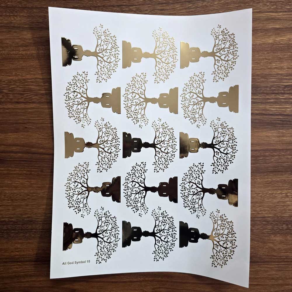All God Symbols Embossed Insert Sticker Sheet A/4 (TR446)