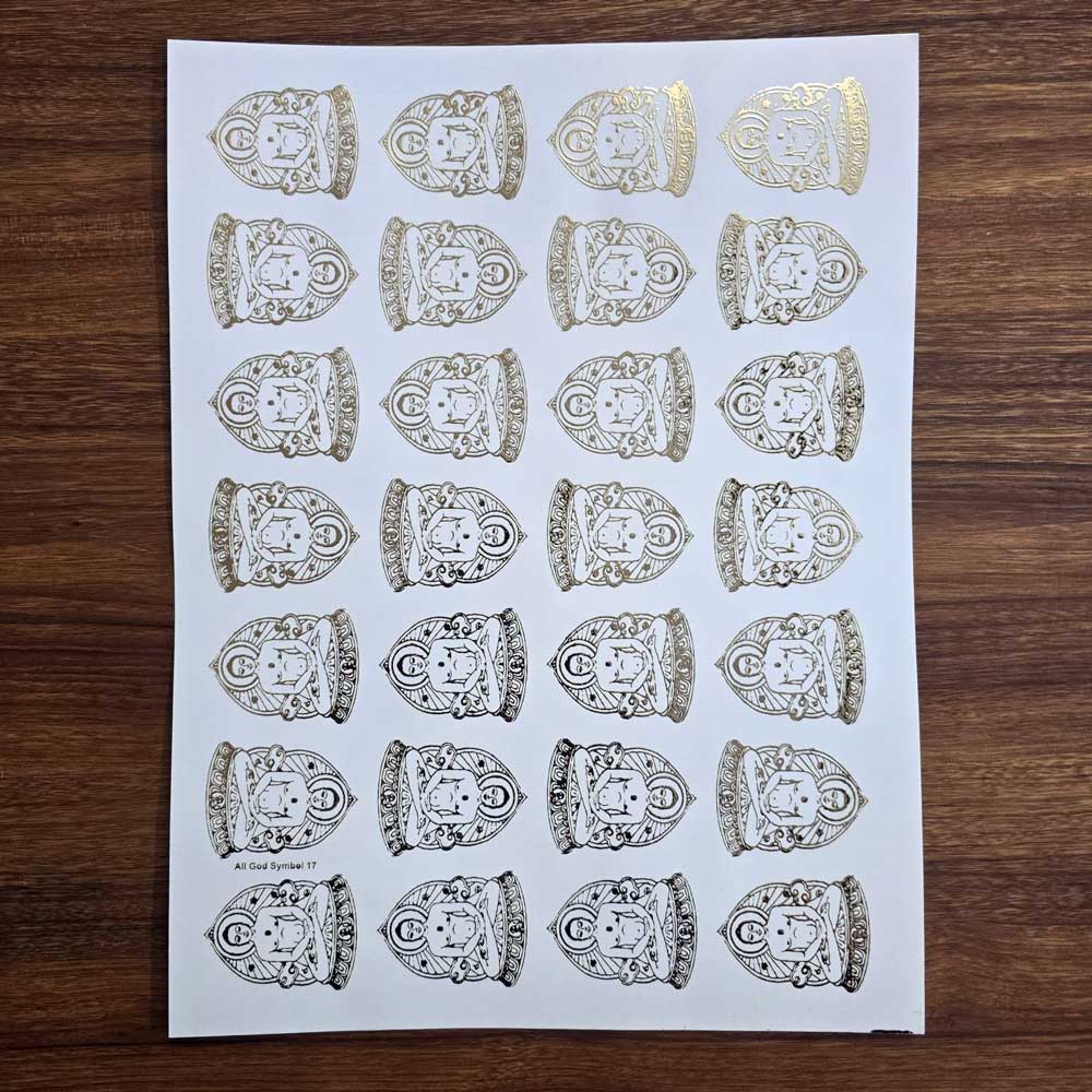All God Symbols Embossed Insert Sticker Sheet A/4 (TR448)