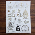 All God Symbols Embossed Insert Sticker Sheet A/4 (TR451)