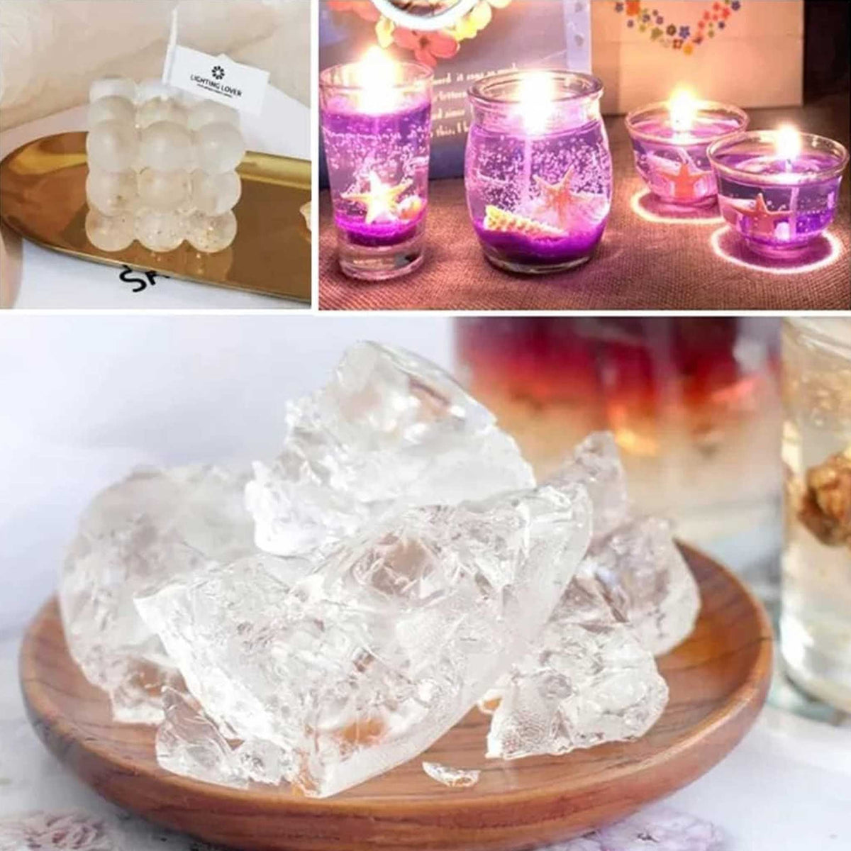 High Density Crystal Gel Wax For Candle Making | Crystal Clear Candle Gel 3