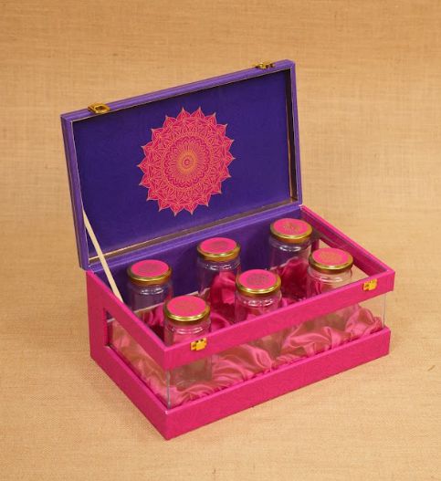 Mandala Box Diwali Hamper – 6 Bamboo Jars