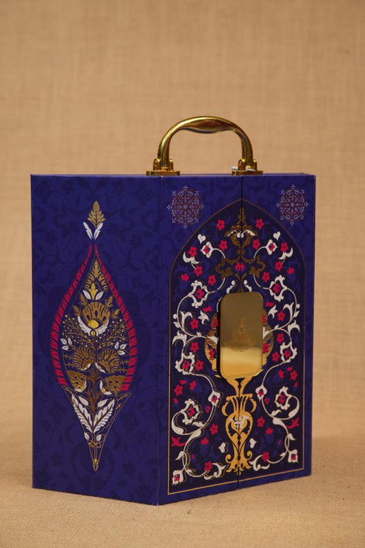 Royal Blue Acrylic Diwali Hamper Box – 4 Jar Luxury Gift Packaging