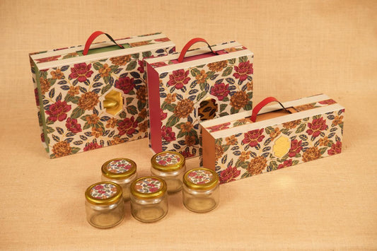 Gulistan Floral Diwali Hamper Box – Multiple Jar Options
