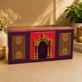 Kenzio royal purple and rani pink Scodix printed MDF dry fruit and chocolate gift box with four jars - closed view