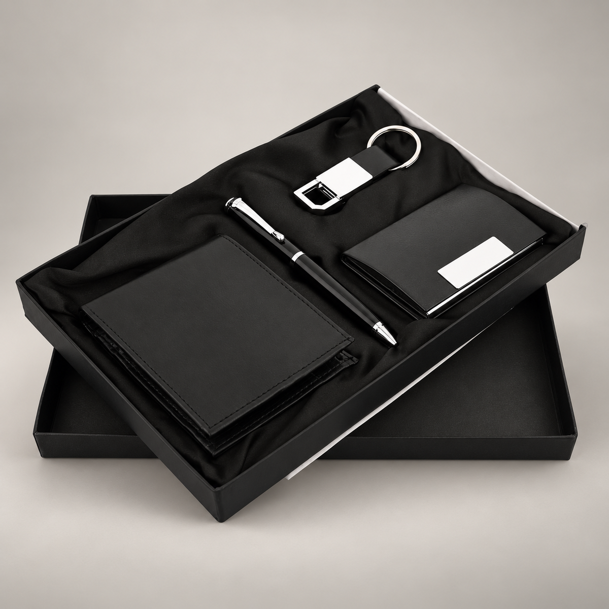 Corporate gift set 133: Pen, Keychain, Cardholder & Wallet