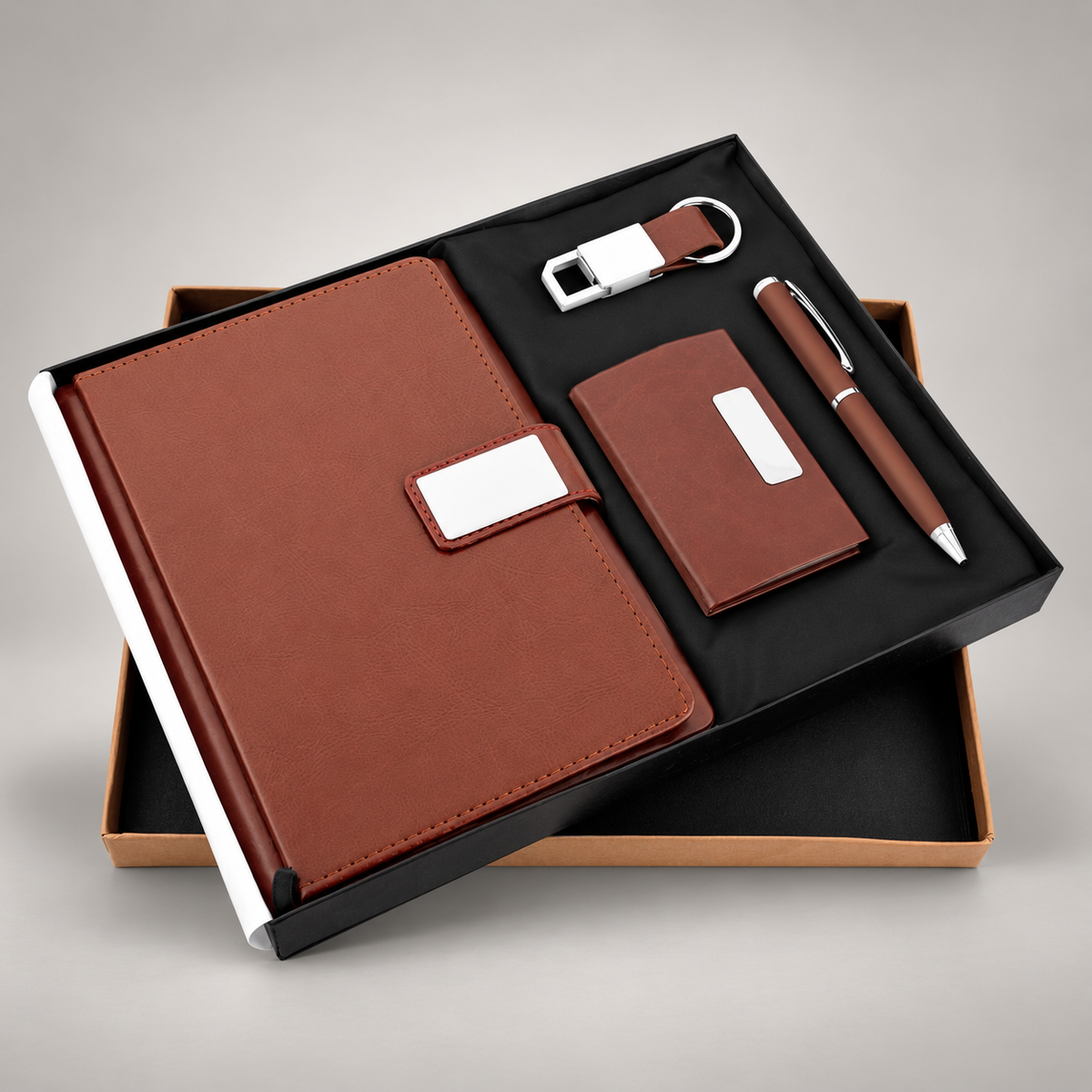 Corporate gift set 161: Pen, Diary, Keychain & Cardholder