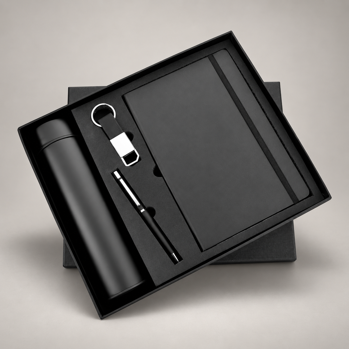 Corporate gift set 203: Diary, Pen, Keychain & Temperature Bottle