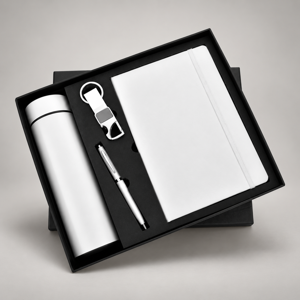 Corporate gift set 207: Diary, Pen, Keychain & Temperature Bottle