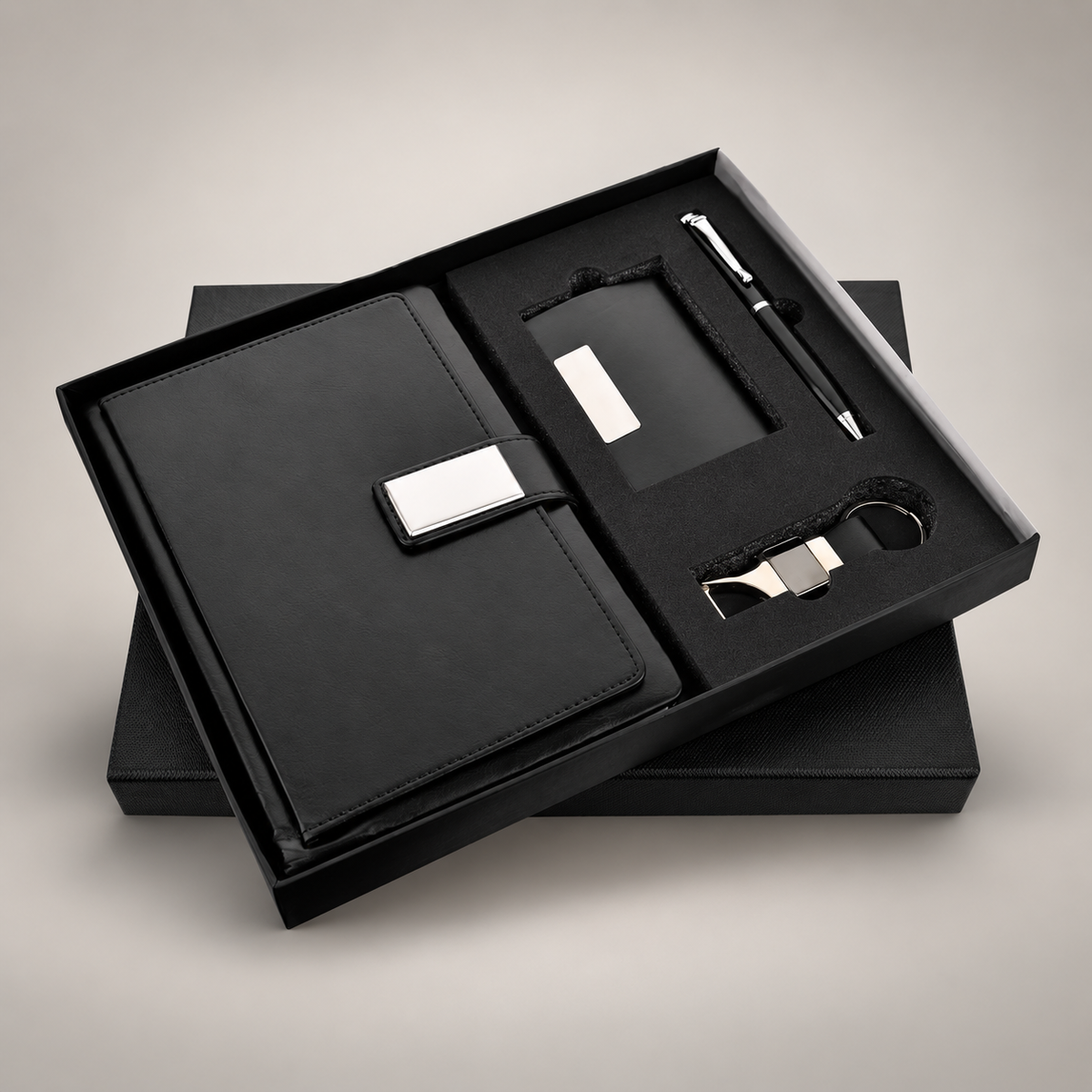 Corporate gift set 230: Pen, Diary, Keychain & Cardholder