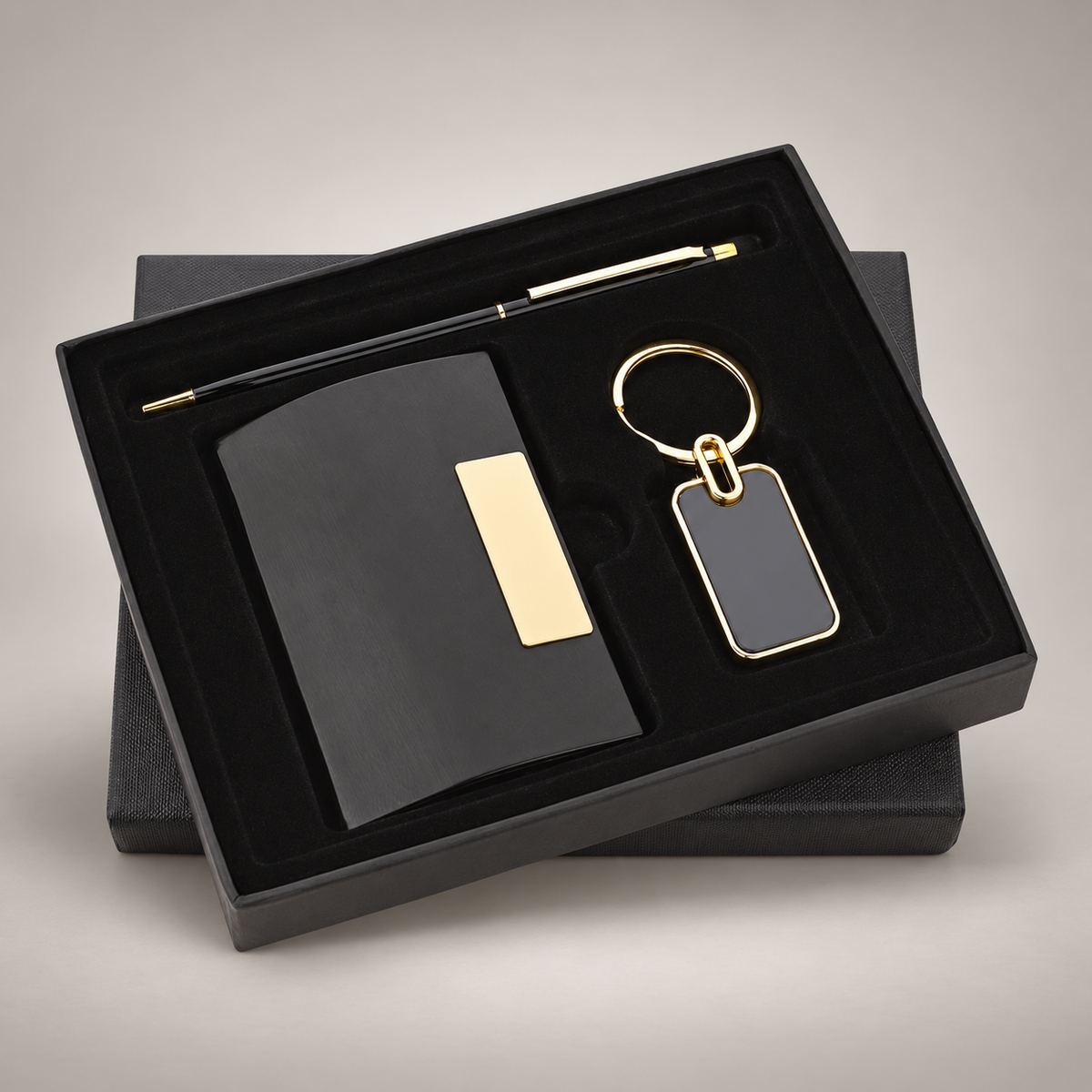 Corporate gift set 253: Pen, Keychain & Cardholder