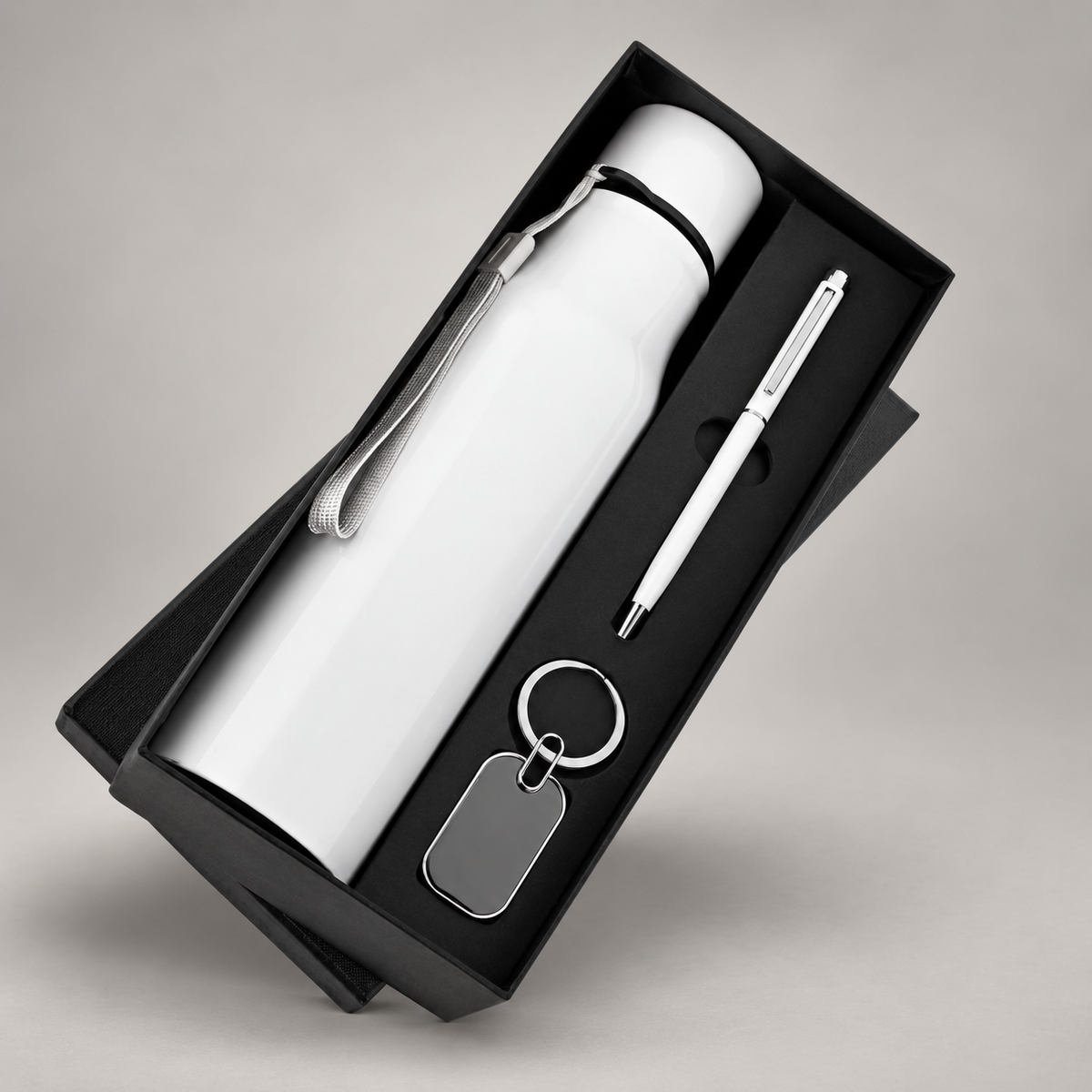 Corporate gift set 295: Bottle, Pen & Keychain