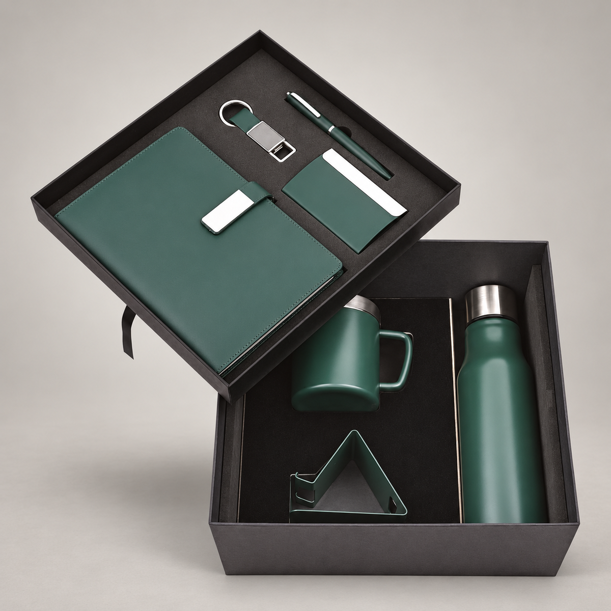 Corporate gift set 307: Diary, Pen, Keychain, Cardholder, Bottle, Mug & Mobile Stand