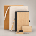 Corporate gift set 371: Box Pack, Canvas pouch, Pen, Cardholder, Keychain, Bamboo A5 Notebook