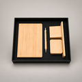 Corporate gift set 381: Bamboo A5 Notebook, Bamboo Pen & Bamboo Desk Accessories
